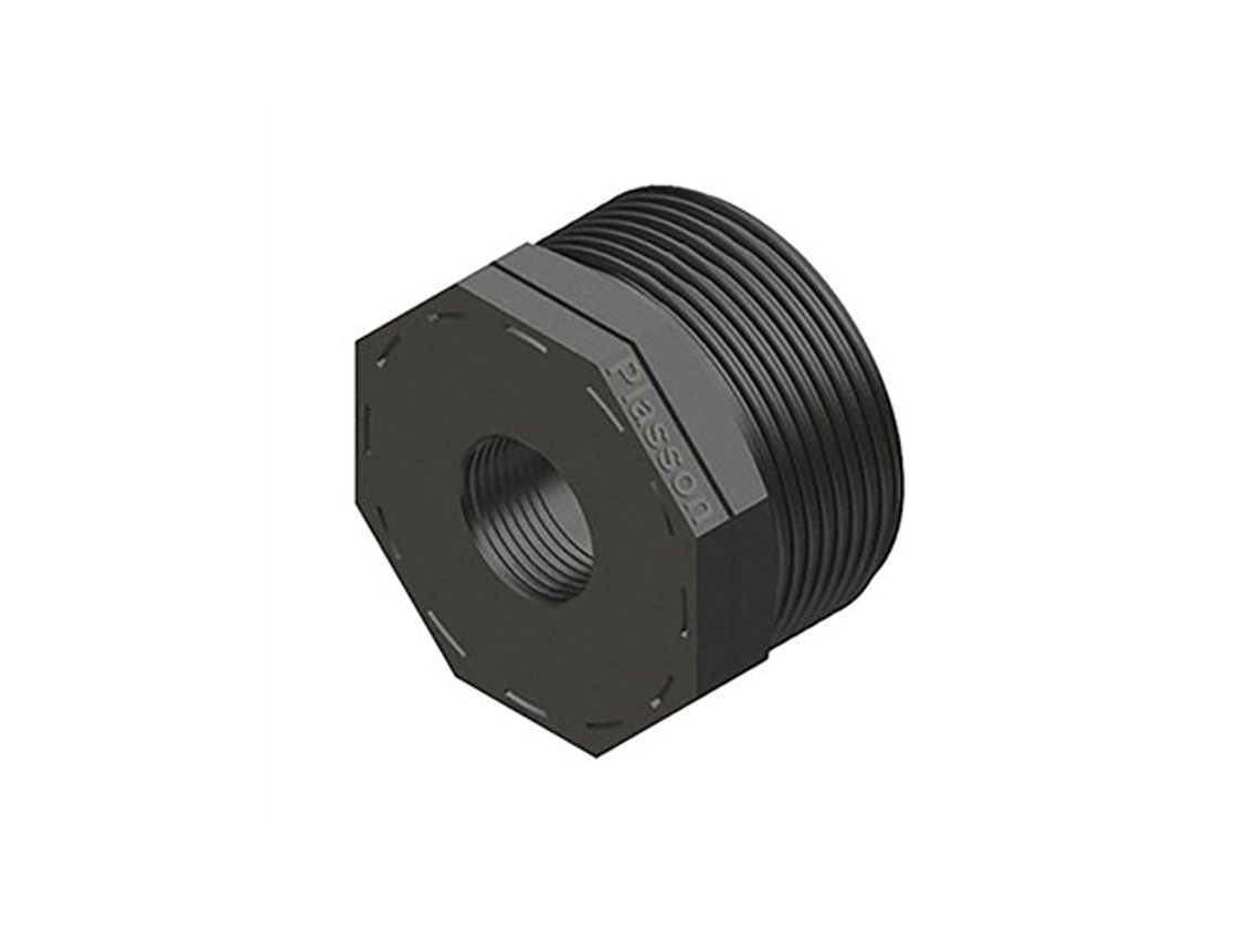 Accesorio reductor de rosca macho/hembra de polipropileno 1 x 1/2 Plasson