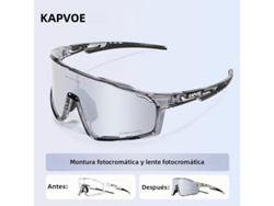 (Plata 2) Gafas de ciclismo fotocromáticas unisex, protección UV400.