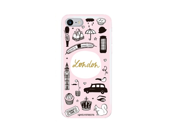 Carcasa iPhone 7, 8 LOVELY STREETS Viajera London Multicolor