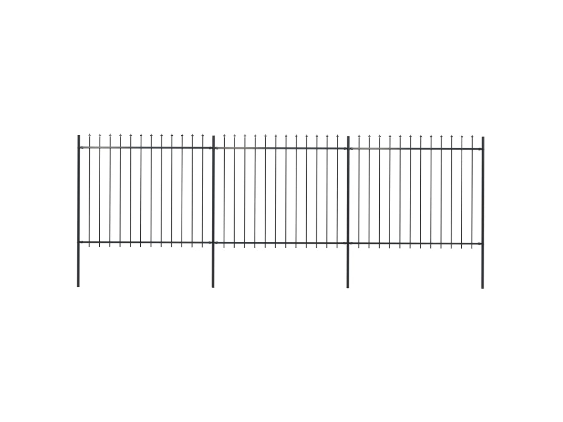 Valla VIDAXL Negro Acero (5,1x1,5m)