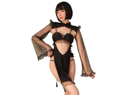 Conjunto De Pijama Sexy Con Camisón De Encaje Estilo Kimono Y Bragas Transparentes, Modelo Fl6980