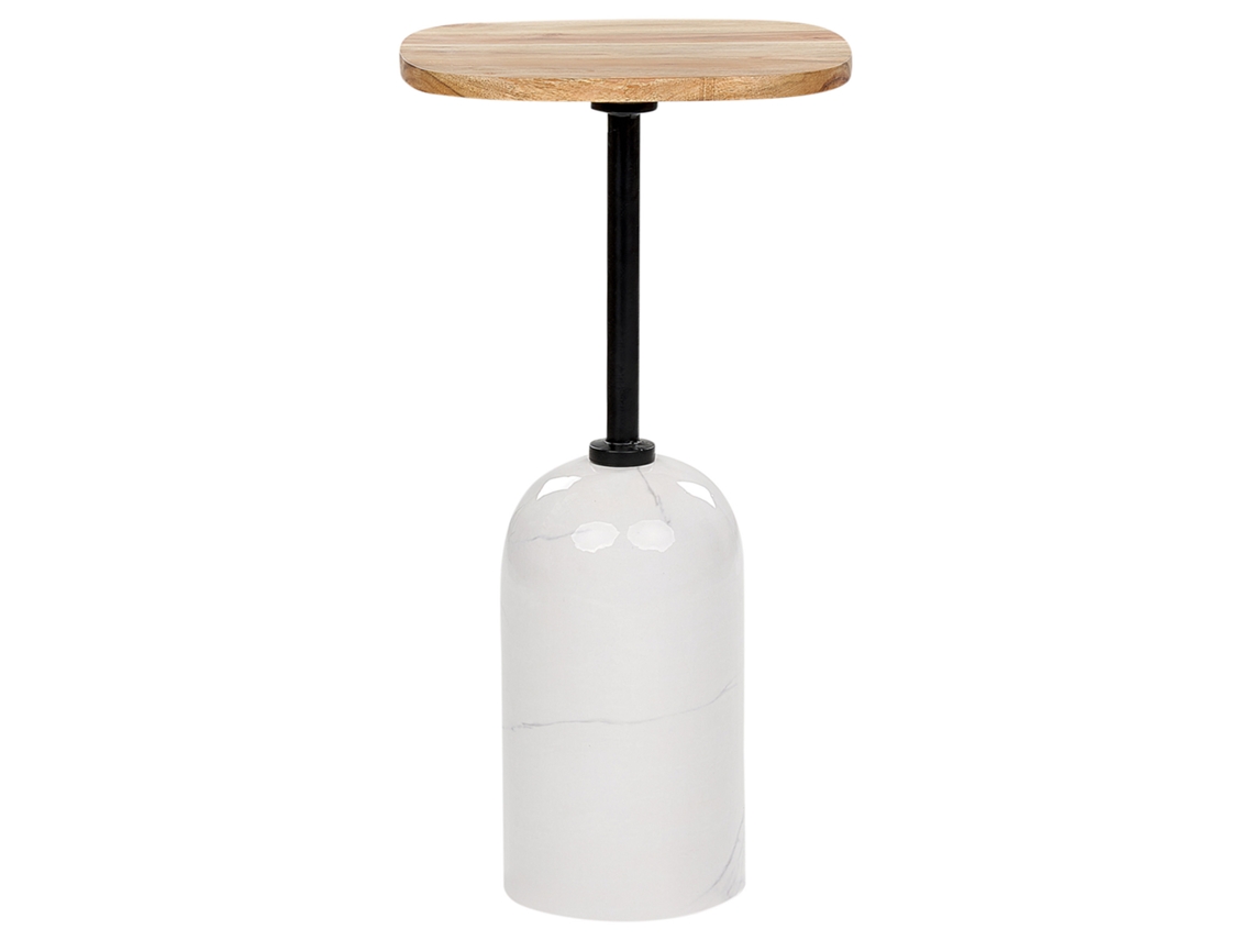 Mesa auxiliar de estilo moderno BELIANI Oasis de Hierro Blanco 30x30x59