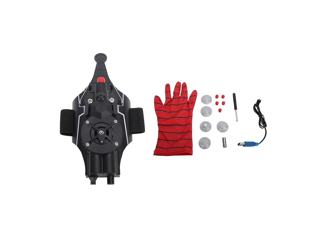 Juguete Lanzador De Guantes De Araña Con Ventosas Set De Muñeca Para Niños Rol Play Negro