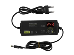 Adaptador De Energia Ajustável 9-24v Com Display Led E Proteções Múltiplas 3a