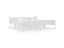Estructura De Cama Sin Colchón Madera De Pino Blanco 200x200 Cm
