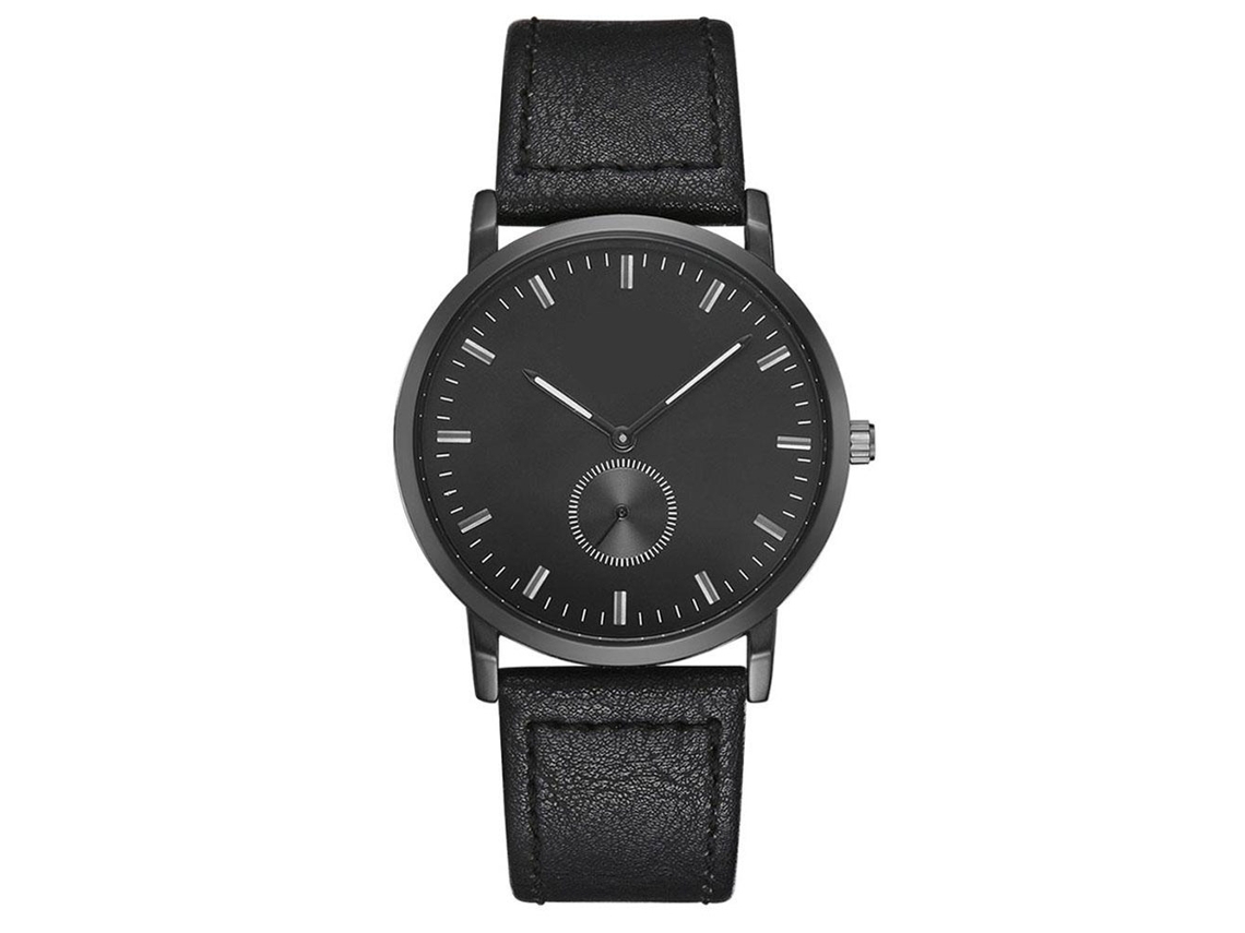 Reloj De Pulsera De Cuarzo Tomi Para Negocios Con Correa De Pu Y Dial Redondo Negro