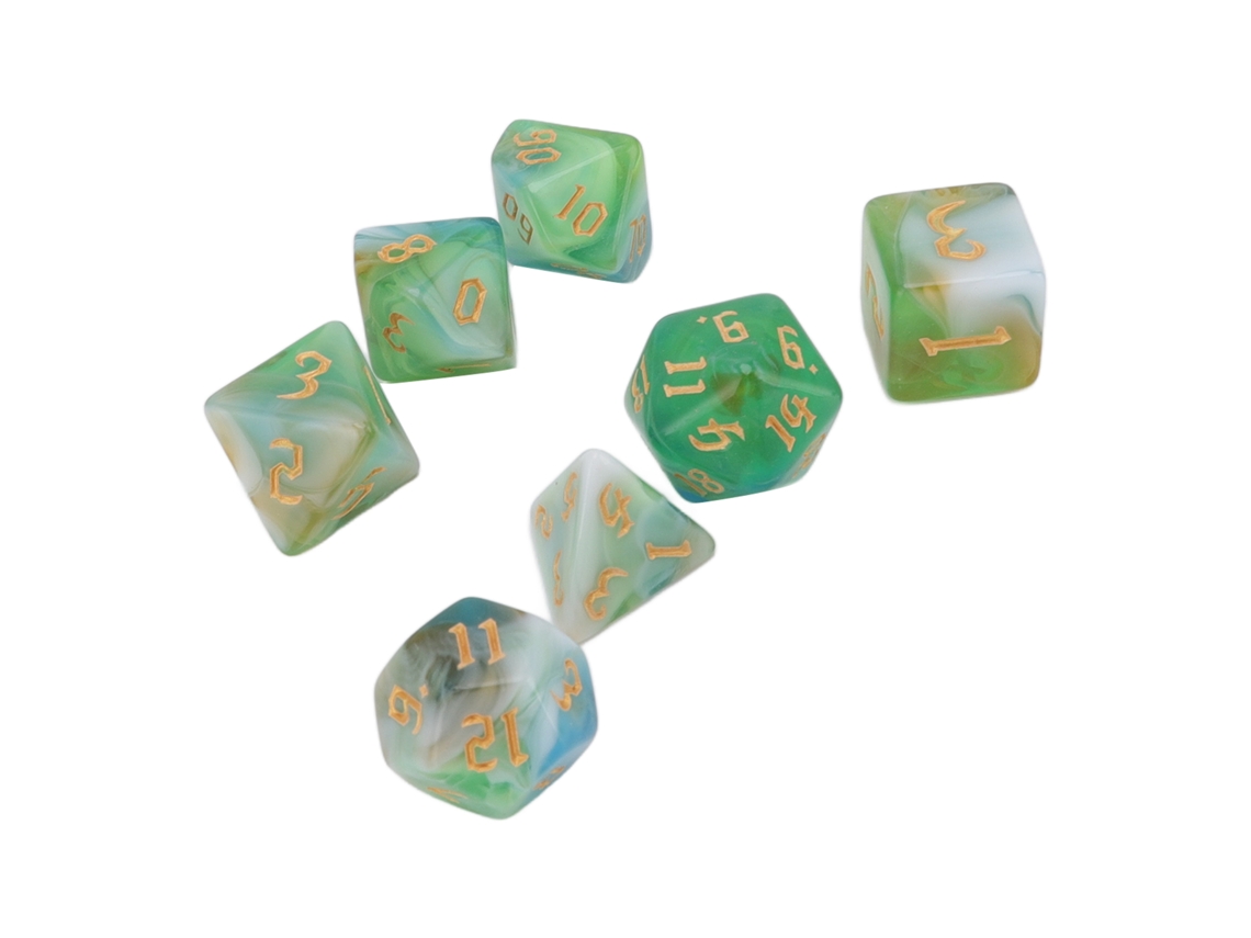Juego De 7 Dados Poliédricos De Acrílico Para Juegos De Mesa, Resistentes Al Desgaste Y Al Agua.