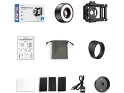 Microscopio portátil para teléfonos móviles con aumento de 120x, luz LED, 4 grupos de lentes y 6 elementos. SFUSHOS