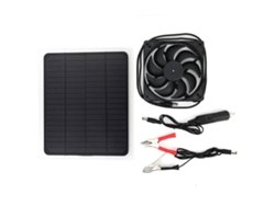 Panel solar de 10 W y 12 V, cargador de batería USB, ventilador para mascotas