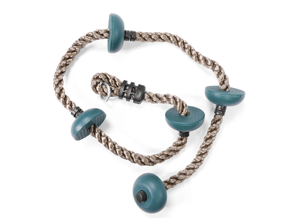 Cuerda Para Trepar Con Discos Para Juegos Infantiles, Juguete Para Parques Infantiles, Color Verde Oscuro.