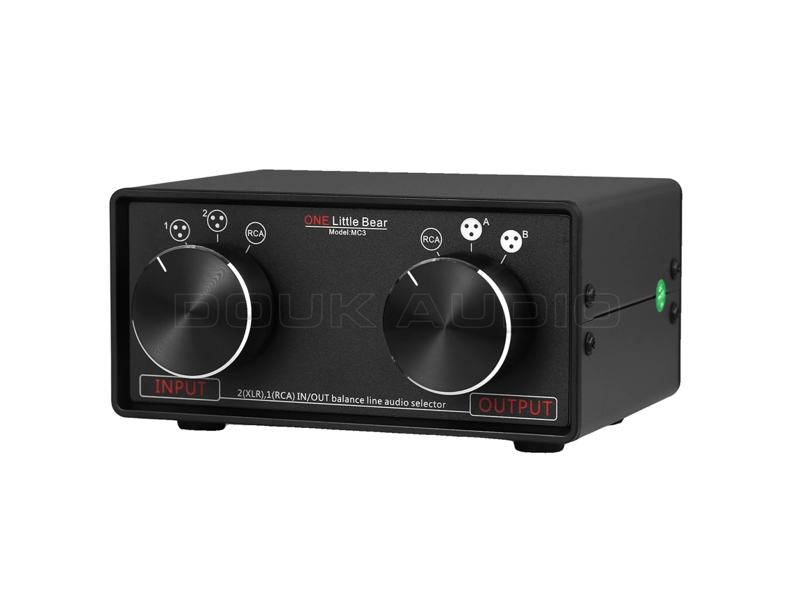 Selector de audio, 3 entradas y 3 salidas, carcasa metálica OEM