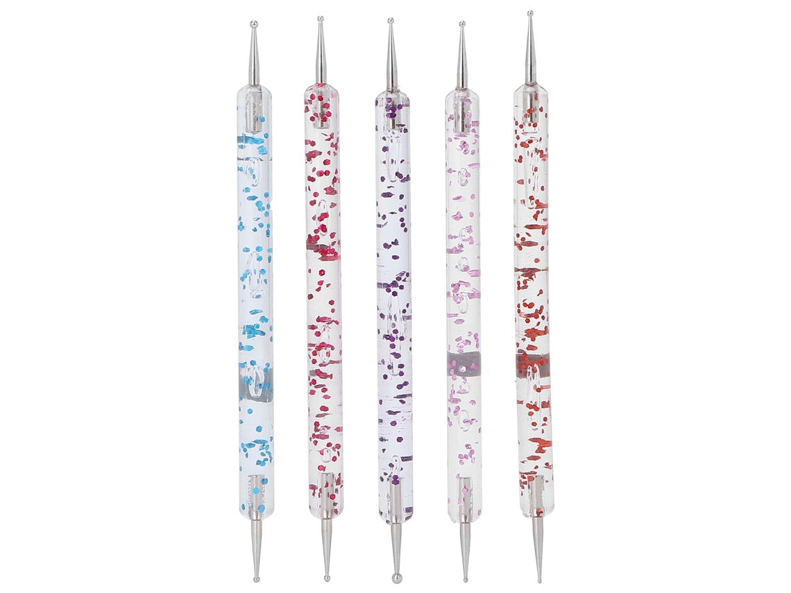 5pcs Bolígrafo Para Puntos De Uñas Herramienta Portátil Diy Arte De Uñas Herramienta De Manicura Para Salón En Casa