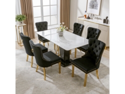Sillas Comedor Terciopelo Negro Dorado Patas Acero