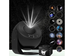 Proyector Galaxy Con 13 Discos Planetarios, Rotación De 180°, Luz Nocturna Estrellada Para Dormitorio Infantil. Negro. Czhhmart