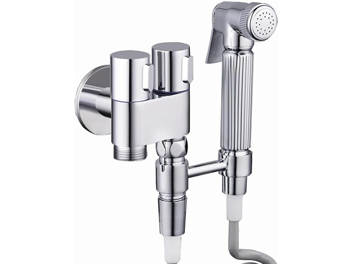 Grifo De Cabezal De Ducha De Bidé De Mano De Agua Fría Con Un Solo Orificio Y Doble Manija Para Inodoro Chrui