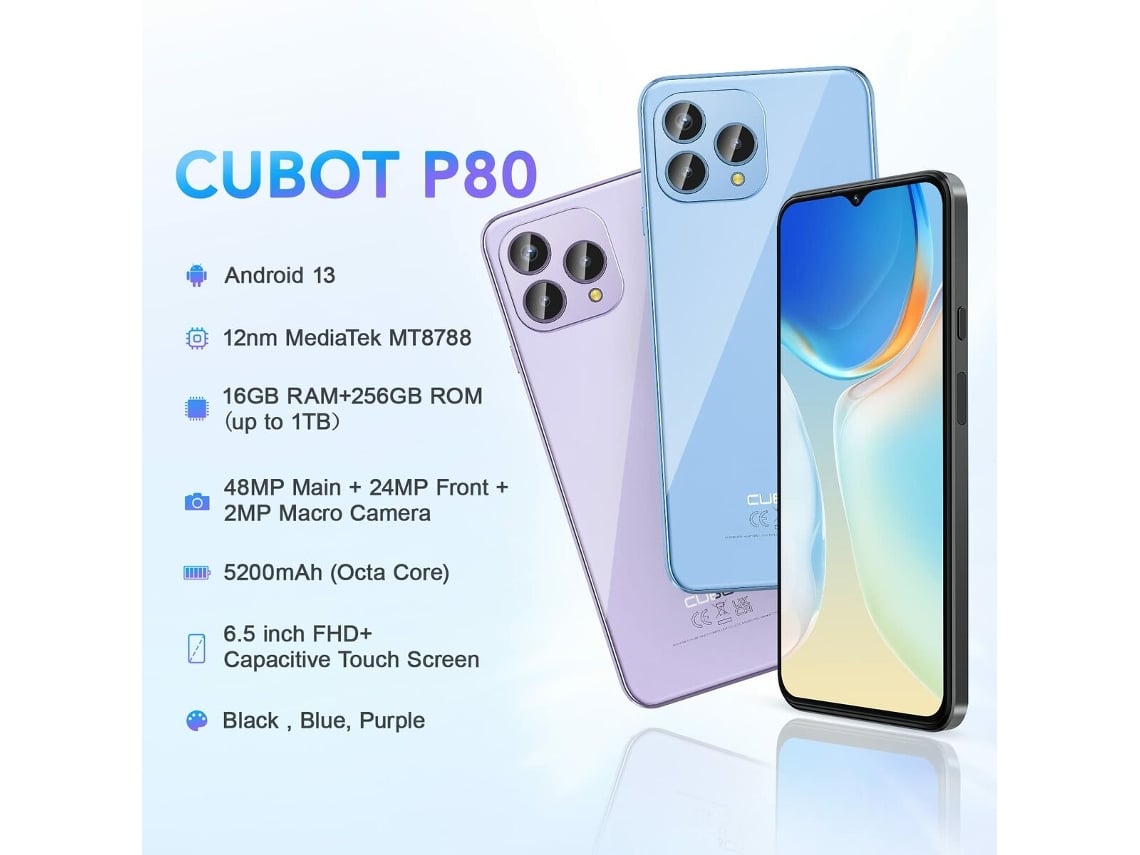 Smartphone CUBOT P80 8 GB RAM 6,6 256 GB Azul