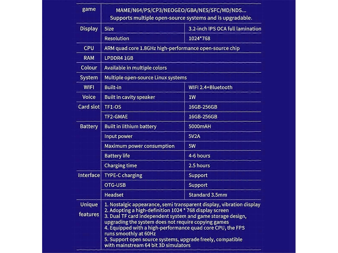 Consola de juegos portátil retro RGB20pro para simuladores de GB/GBA/GBC/PSP - Nostalgia88