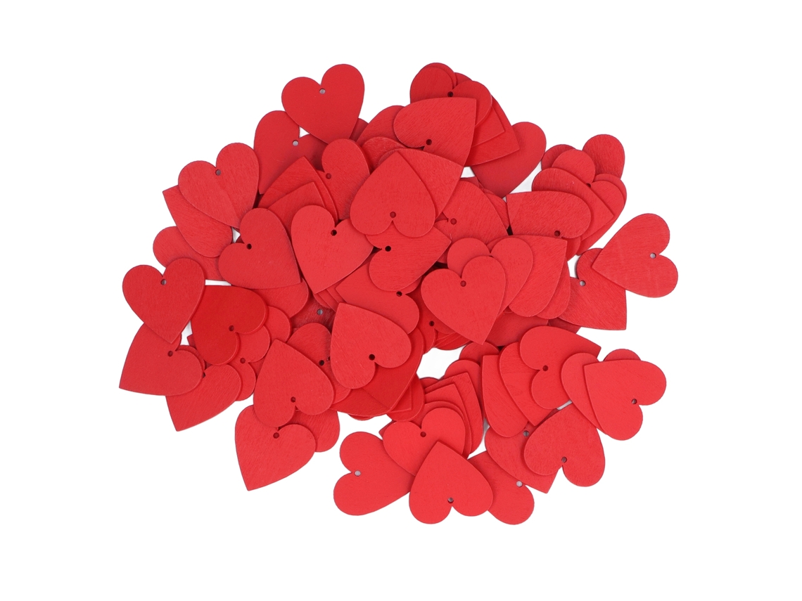 100 Corazones De Madera Blanca Con Superficie Brillante Para Regalos Y Manualidades Diy