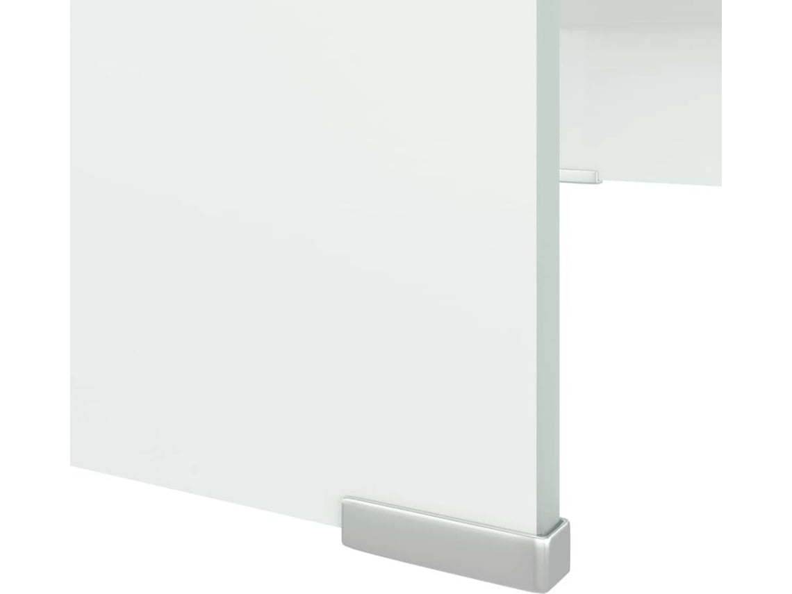 Soporte para TV/Elevador monitor cristal blanco 70x30x13 cm