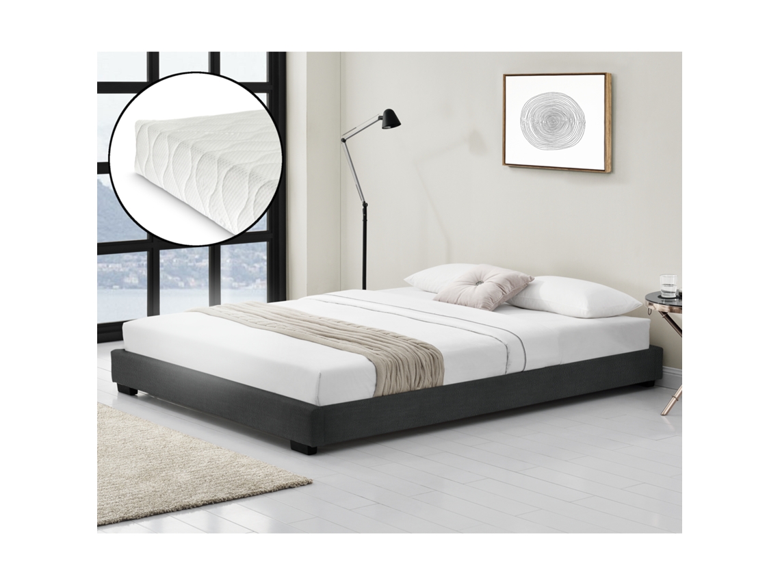 Cama CORIUM (Piel sintética - Negro - 180x200 cm)