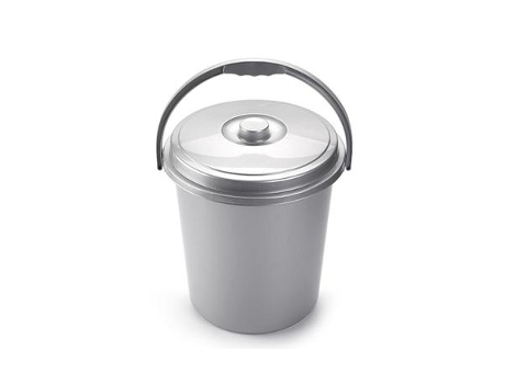 Cubo basura con tapa 21 litros plata eco