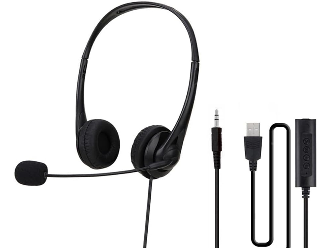 Auriculares Con Micrófono Y Control De Volumen, Para Conferencias Y Clases.