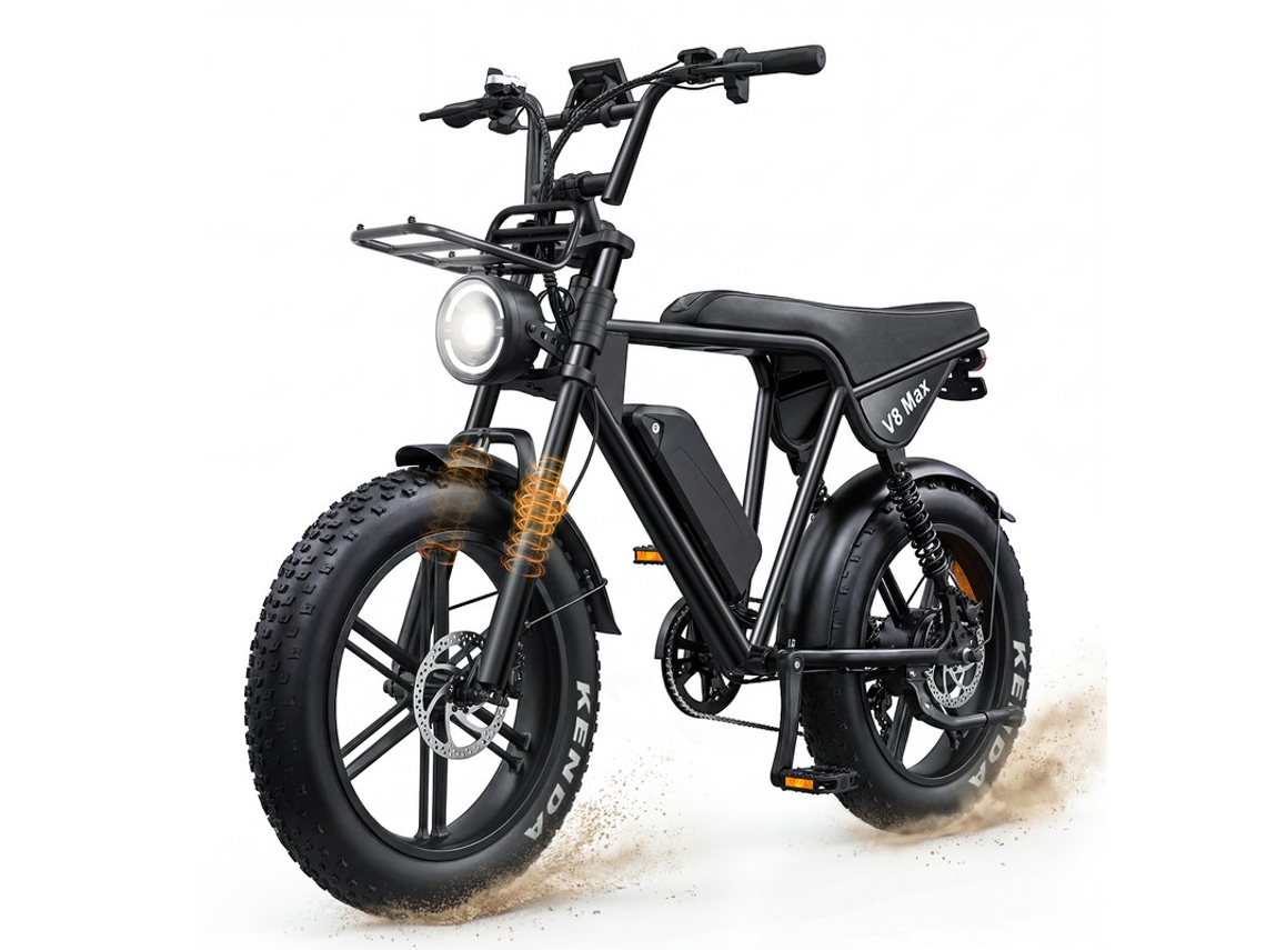 Bicicleta Eléctrica Aairsk V8 Para Adultos, Batería 48v Y 15ah, Motor 250 W, Suspensión Completa,neumáticos Todoterreno 20 Pulgadas