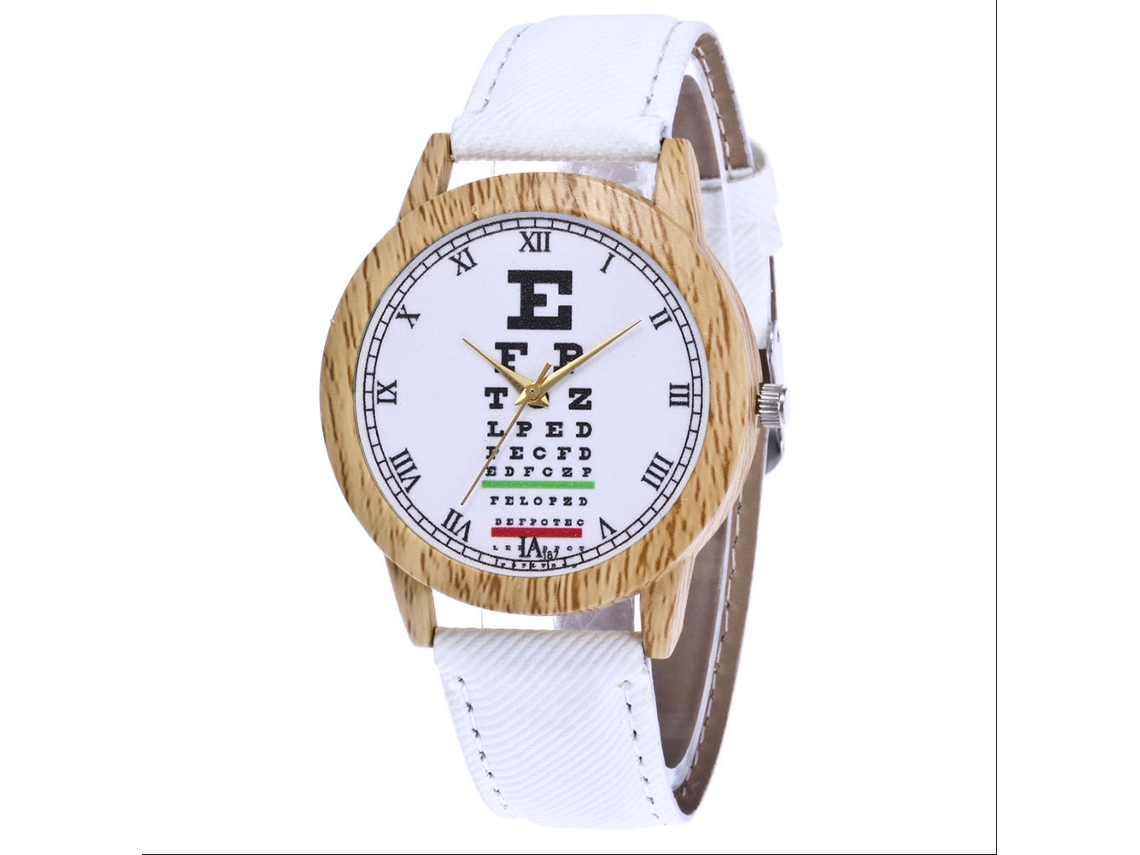 Reloj De Pulsera Unisex De Cuarzo Con Correa Vaquera, Letras Sencillas, Blanco, Zhoulianfa