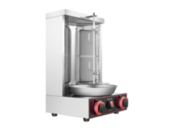Máquina vertical de gas para shawarma, 3000 W de potencia, sistema de doble llama, color negro OEM