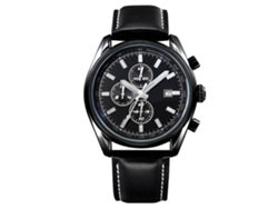 Reloj De Cuero Moda Ochstin Dial Redondo De Cuarzo Para Hombres (círculo Blanco)