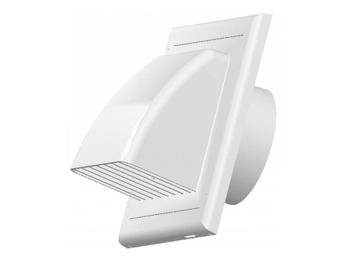 Cobertura de Grelle de Ventilación con Retorno y Rejilla Exterior ABS Blanca 125mm