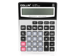 Calculadora de escritorio de 12 dígitos con funciones básicas de cálculo y pantalla clara.