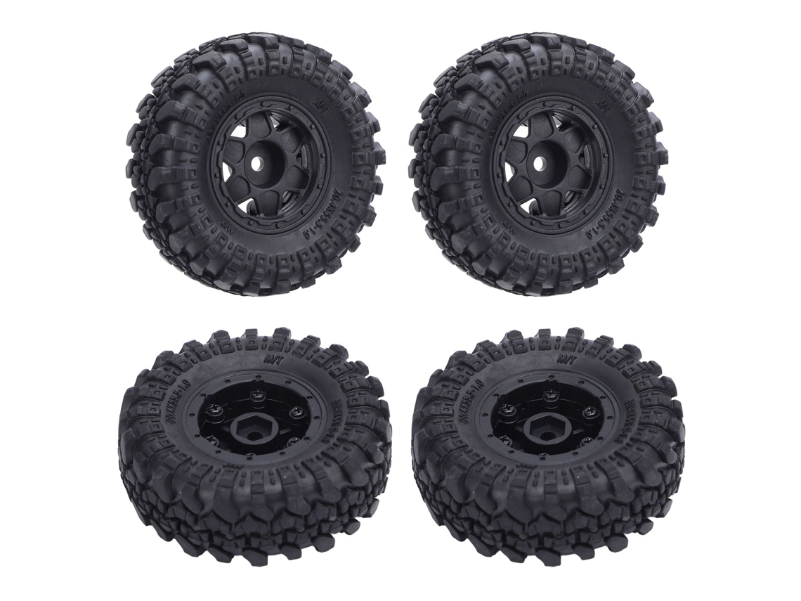 Neumáticos Para Camión Rc (4 Unidades) Para Ruedas De Coche Rc Axial Scx24, Escala 1/24, Piezas De Repuesto De Plástico.