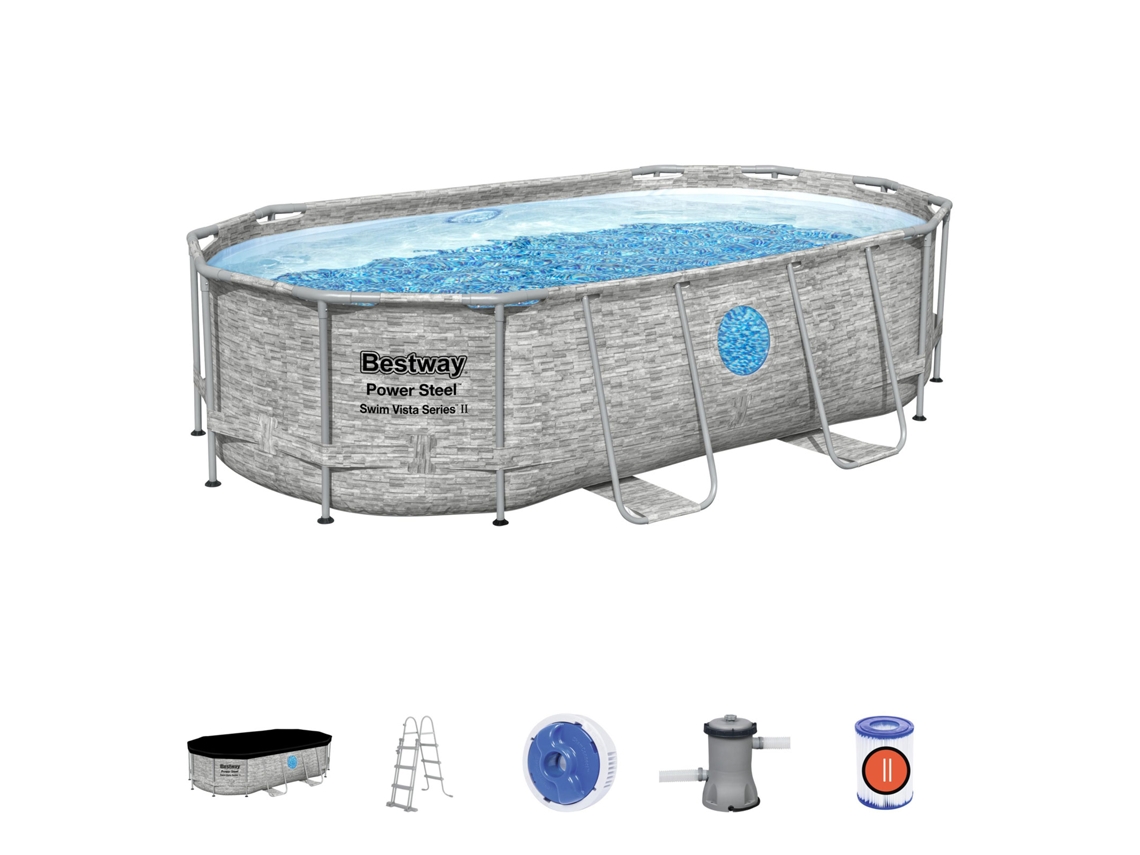 Piscina Tubular BESTWAY 56714 (con Cartucho - 7250 L - 250x100cm)