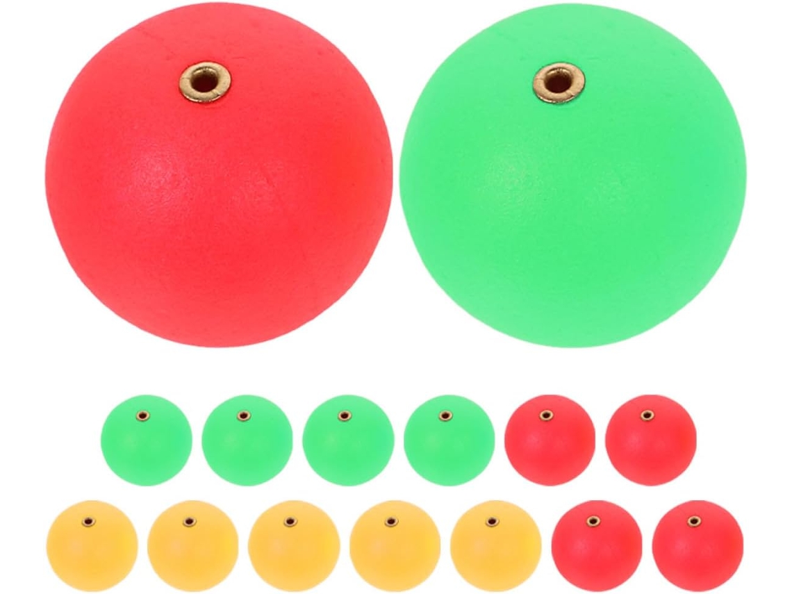 Bolas de pesca flotantes, 30 mm de diámetro, paquete de 15 unidades.