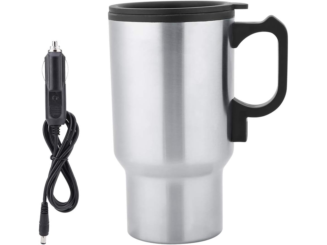 Taza térmica de viaje de acero inoxidable de 12 V y 450 ml, ideal para coches eléctricos, café y leche, de Gokoco