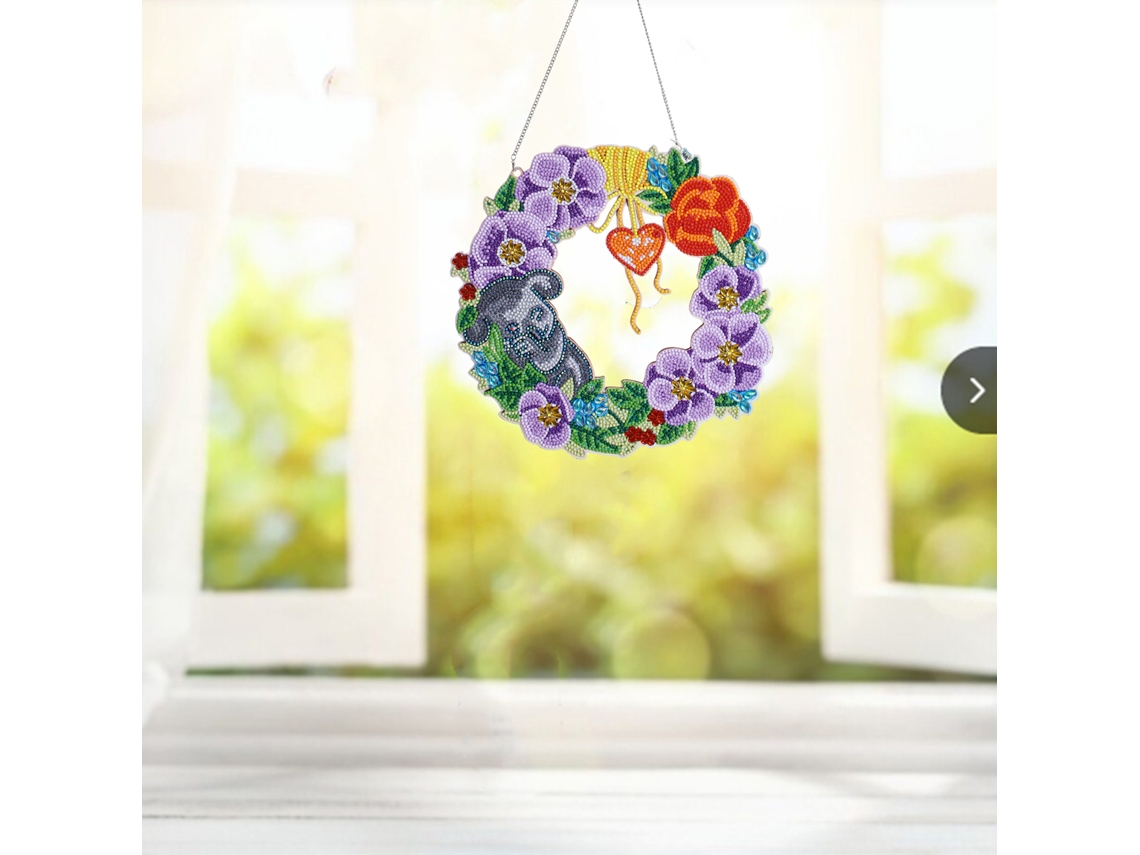 Kit de pintura de diamantes 5D 2026 para manualidades navideñas Corona, corona decorativa redonda para ventana, pared, puerta, adultos, niños