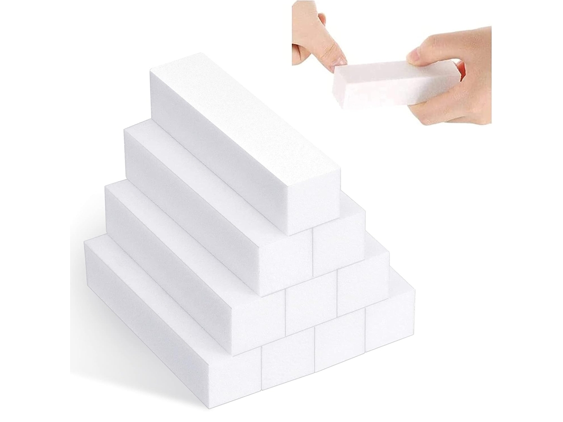VYLARA Ferramenta Profissional Para Manicure, Blocos De Polimento Para Acabamento Perfeito Em Unhas Acrílicas E Naturais, Lixas De 4 Lados, Esponja Flexível