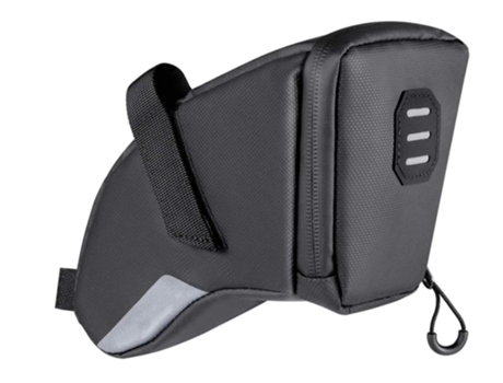 Bolsa para sillín de bicicleta, bolsa para asiento de bicicleta con cuña para ciclismo con correa resistente al agua, tamaño perfecto (negro) CHRON...