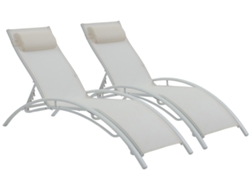 Tumbonas de aluminio Beauty Phoenix Cru Lote de 2 Habitat Et Jardin