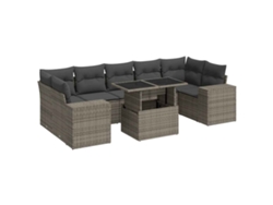 Maison Exclusive - Set De Sofás De Jardín Y Cojines 8 Piezas Ratán Sintético Gris