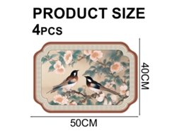 MEOIRUERY Set de 4 Almohadillas para Mesa PVC, Antideslizantes e Impermeables, Fáciles de Limpiar, 50x40 cm