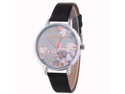 Reloj De Cuarzo Casual De Cuero Para Mujer Zhoulianfa Zlf0546-c, Estilo Moderno, Color Negro.