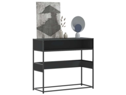 Mesa Consola | Mesa De Entrada | Mesa De Apoyo De Madera Contrachapada Negro 90x35x80 Cm