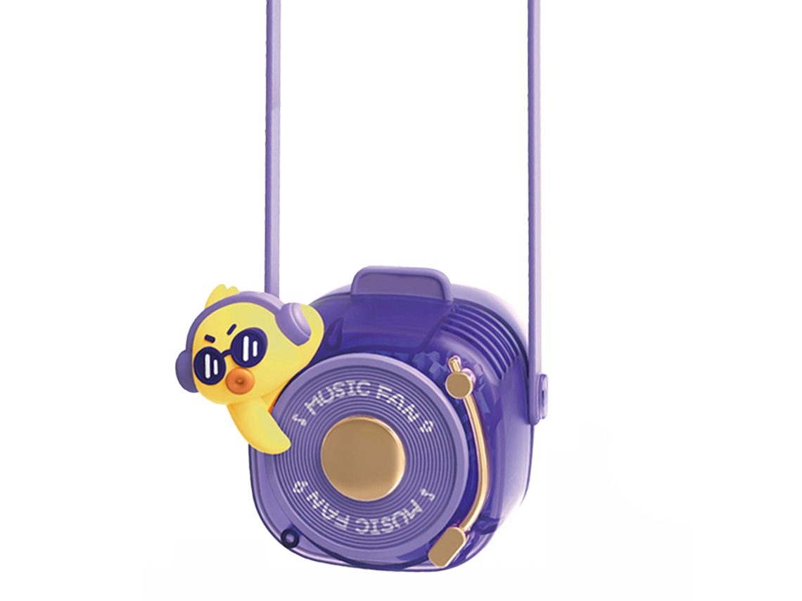 Ventilador De Cuello Con Diseño De Dibujos Animados Para Niños, Sin Aspas, Recargable Por Usb, Portátil.
