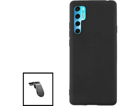 Carcasa + Soporte Magnético L Safe Driving TCL 20 Pro 5G PHONECARE Silicona Líquida Negro