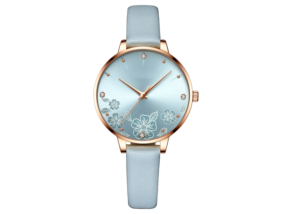 Reloj Analógico De Cuarzo Para Mujer Curren Con Correa De Cuero, Resistente Al Agua Hasta 3 Atm.