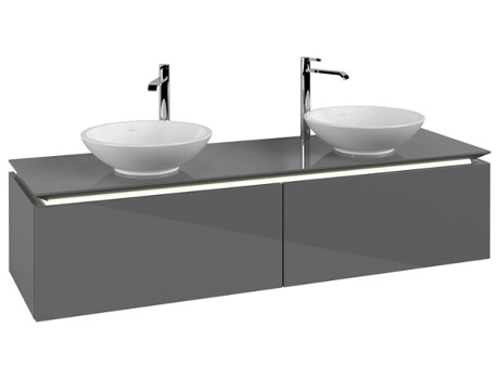 Villeroy &amp Boch Legato Vanity unit B599 1600x380x500mm 2 lavabos iluminación LED