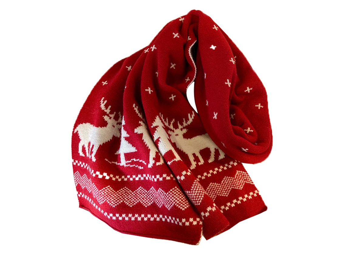 Bufanda navideña unisex con estampado de renos RNEMITERY