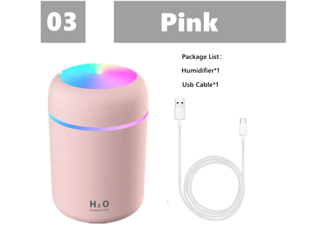 Humidificador 300ml Portátil Ultrassónico Difusor de Aroma Fresco Névoa Maker Purificador 